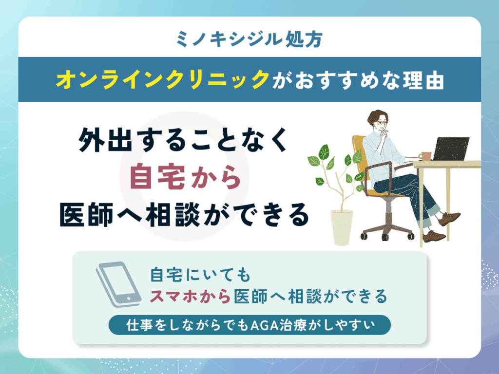 ミノキシジル通販は外出することなく自宅から医師へ相談ができる